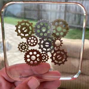 Handmade Set of 4 Resin Steam Punk Gear Coasters
